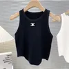 Womens Tops T Shirts Knits Tees Regelbundna beskuren Tank Top Cotton Jersey Tanks broderad bomullsblandning Anagram Shorts Designer Suit Sportwear Fitness Sports BH MINI MINI