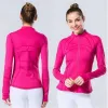 Designer Jackets for Women Zipper Jacket Quick-Drying Yoga Clothes Long-Sleeve Thumb Hole Training Running Jacket Women Slim Fitness Coat Lululemen Womens