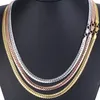 Kedjor 6mm Snake Link Chain Halsband Hammerade platt trottoarkant Cuban Rose Gold Silver Color for Women Men Fanshion Jewelry Gift GN1112899