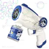 Pistola giocattoli astronauta automa macchina per bolle per bambini pistola a bolle lanciarazzi lanciabolle soffiatore per bambini creatore di bolle di sapone giocattoli estivi T240309