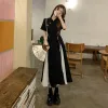 Vestido cheongsam para mujer, vestido Vintage de manga corta chino elegante con hombros descubiertos, vestido de noche para fiesta, vestido ceñido por debajo de la rodilla 2022