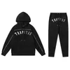 Trapstar Tuta nera trapstar running basket abbigliamento sportivo felpa con cappuccio da uomo felpe con cappuccio e pantaloni larghi tech uomo donna tuta a maniche lunghe EGN5