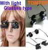 Retail 20X Magnifier Eye Glasses Jeweler Loupe Lens LED Light Watch Repair Tools Magnifying With Battery 9892A 4677180