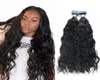 40PCS Natural Wave Peruvian Human Hair Extensions In Eme Włosy Remy Skin Wave Black Color4009510