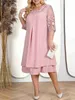 Robes Sexy urbaines Robes d'été de grande taille pour femmes 2023 broderie florale Patchwork robe formelle en vrac fête de mariage Banquet bal femmes vêtements L240309