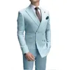 Fashion White Male Suit Slim Fit 2 pièces Double Boit