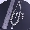 Luxury Bridal Jewelry Set Rhinestone Big Crysta Wedding Necklace Earring Set Women