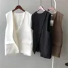 Women's Vests Sleeveless Coats 2024 Spring Tops Korean Version Loose Thin Casual Temperament Outer Wear Waistcoat Gilet