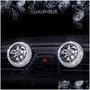 Andra interiörstillbehör Nya 1st CAR AIR FRESHENER Diamond Crystal Force Vent per clip Outlet Conditioning Diffuser Bling Accessori DH18J