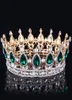 2019 Verde Esmeralda Cristal Cor Dourada Chique Royal Regal Brilhante Strass Tiaras E Coroas Nupcial Quinceanera Pageant Tiaras 15 5858959