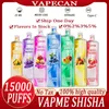 オリジナルVapme Shisha 15000パフクリスタルベイプ15000使い捨て電子タバコ650 MAH充電式バッテリー25mlプレフィルドポッドビッグ蒸気キットパフ15K