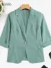 Moda ol blazer primavera feminino outwear casacos causal solto jaquetas zanzea feminino elegante trabalho de escritório blusa manga longa camisa topo 240229
