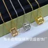 Designer Pendant Necklace Sweet Love Vanca Jade Lucky Grass Kaleidoscope Necklace for Women with Fashion Personality Luxury and Colorless Collarbone Chain Abbh