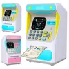 Mini bankomat z banku pieniężnego z elektroniczną blokadą rozpoznawania twarzy samochodowych Monety Money Paper Money for Kids Teens Chłopcy 240307