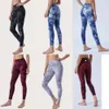 Lululu-965 Traw-Dye Joga Leggins Push Fiess Fiess Przyjazny dla skóry wysokiej talii bezproblemowy wyrównany podnośnik na strzępy