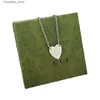 Pendant Necklaces Pendant Necklaces Gglies Brand Heart Necklace Designer for Women Silver Vintage Simple Jewelry Luxury Style Letter Gift Accessories L240309