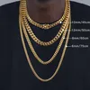 Ketten 6mm 8mm 10mm 12mm Hip-Hop 18k vergoldet Miami Cuban Link Kette Edelstahl Halskette Geschenk für Männer Frauen SchmuckKetten 296V