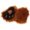 Pendant Necklaces Animal Ear Gloves Women's Half Finger For Fingerless Plush Animals Palm Polyester Cosplay Cute