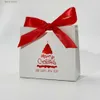 Emballage cadeau Coffrets cadeaux Set Boîtes de bonbons décoratives Cookies Goodies Sacs de bonbons de Noël Coffret cadeau d'arbre de Noël Emballage présent pour le festival T240309