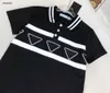 Lüks Bebek Trailtsits Lapel T-Shirt Set Çocuk Tasarımcı Kıyafet Boyutu 90-150 cm İki Parçalı Set Geometrik Logo Polo Gömlek ve Dantel Yukarı Şort 24MAR