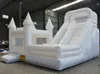 Trampolines commerciaux mariage blanc gonflable château sautant toboggan avec fosse à balles blanc rebond maison Combo