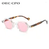 Solglasögon 2024 Polygon Fashion Women Small Frame Multicolor Vintage Sun Glasses Men Luxury Brand UV400 Female Shades Eyewear