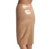 Skirts Stretch Slim Faux Latex Skirt Women High Waist Sexy Bodycon Shiny Patent Leather Pencil Hem Back Split Clubwear Custom