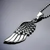 Anhänger Halsketten Megin D Edelstahl Titan Flügel der Engel Feder Retro Vintage Kragen Ketten Halskette Für Männer Frauen Geschenk Schmuck