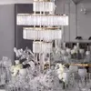 4 layer Acrylic Flower Arrangement Bracket Center Decoration Flower Rack with Crystal Pendant stand Suitable for Anniversary Hotel Home Decor