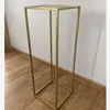 40 cm bis 130 cm) Goldfarbenes Metall, hohe Säule, rechteckige Blumenvase, Ständer, Hochzeitskandelaber, Mittelstücke für Hochzeitsfeier, Dekoration, Blumensockel, Sockelständer