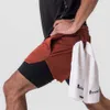 Fiess – short de sport 2 en 1 pour hommes, Double couche, survêtement, course en plein air, basket-ball, entraînement, pantalon de plage décontracté