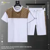 Novo conjunto de roupas esportivas masculinas de verão casual polo clássico shorts conjunto de roupas esportivas masculinas de duas peças impressas camiseta masculina de alta qualidade e conjunto de shorts