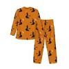 Men's Sleepwear Creepy Witch Spooky Pajamas Male Halloween Print Cute Bedroom Spring 2 Pieces Casual Oversize Graphic Pajama Sets