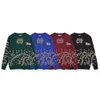 Rhude Vintage Cashew Letter Jacquard Sweater+Casual Knit Shorts Men Par Fashion Loose Hiphop Sticked Suit