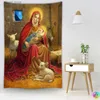 Tapestries Christmas Tapestry Nativity Scene Wall Hanging Jesus Angel Easter Wall Decor Christ Tapestries Birth Manger Krippen Decoration T240309