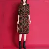 Sukienki swobodne 2024 Kobiety dzianina sukienka jesienna zimowe ubrania z kapturem wzór geometrii żeńskiej Slim Knee Długość