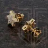 Trending S925 Silver Needle Star Full Zircon Earrings Bling Shiny Diamond Ear Buckle Double Layer Five-pointed