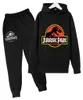 2021 JURASSIC PARK HOUDIES Män tryckt avslappnad roliga toppar Jurassic World Girl Sweatshirt Hoody Topps Black Blue Red Hoodies Pant Set3016383