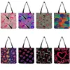 Bolsas de noche Bolsa de hombro Impreso Moda Tote Eco Reutilizable Personalizado Alta capacidad para mujeres Colores brillantes Diseño Bolsos Labios Cosméticos