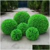 Faux Floral Greenery Green Green Greenery Ball Topiary Topiary Topiary Bookwood Party Home Outdoor Decoration Plants DHQM2