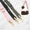 Large wide strap canvas nylon strap luxury designer shoulder bag belt replacement with genuine leather handbag parts accessory 211305v