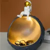 Objetos decorativos estatuetas nórdico moderno minimalista criativo astronauta caixa de armazenamento chave astronauta varanda decoração sala estar placa frutas secas t24