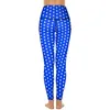 Dameslegging Blauw Wit Polka Dot Yogabroek Zakken Vintage Patroon Sexy Push Up Esthetische Sportlegging Rekbaar