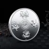 Chińska Lucky Gold Coin Ancient Mythical Creatures Kolekcja Dragon Tiger Challenge Monety Badge Pamiątkowa pamiątka dla domu