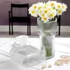Vaser modern blommor vascylinder form ribbed vas estetisk blomma vas för hem vardagsrum bordsdekoration tillbehör l240309