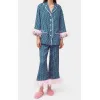 Garnitury Xingqing Y2K Pajama Pants Ustaw kobiety Furry Patchwork w paski w kratę z długimi rękawami z bomem Bell Bottoms 2000s Salwear w salonie