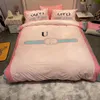 Bedding Sets Luxury Designer Fashion Dashed Letter Logo Printed Quilt Cover Pillow Case 4-piece Set of Pure Cotton Comfortable Bedding Set Bedroom Decoration