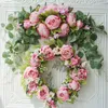 Artificial Lintel Flower Mirror Front IDY Garland Wedding Christmas Party Decoration Home Door Flowers 240301