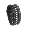 Charm Bracelets 2021 Fashion Multilayers Rock Spikes Rivet Chains Gothic Punk Wide Cuff Leather Bracelet Bangle For Women Men Jewe212g