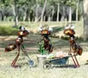 13Inch Ant Sculpture Iron Cartoon med avtagbar hinkträdgård eller skrivbordsdekor Succulent Flower Pot Trinket Lagring 2109244992139